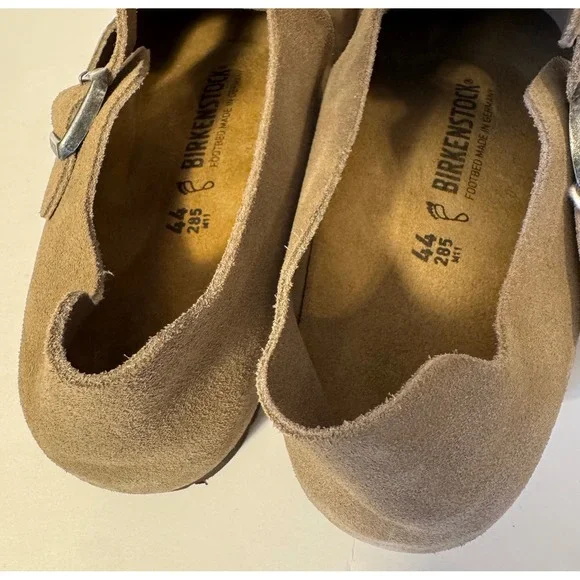 Birkenstock London BS Suede Leather Clogs Men 11 Taupe Closed Heel Shoe NEW